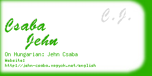 csaba jehn business card